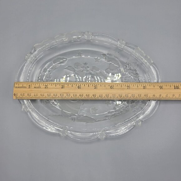 Mikasa Holiday Classics Crystal Candy Dish Oval 9" Stars Angels Christmas Decor - Picture 10 of 11
